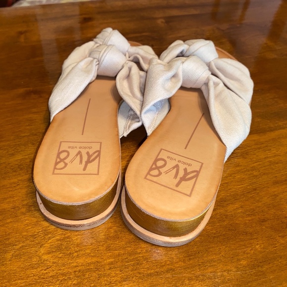 Dolce vita linen leather slides sandals 8.5 - Picture 3 of 3
